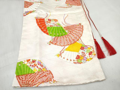 平和屋着物[]お宮参り　女の子　祝着　産着　初着　のしめ　檜扇花文　金彩　逸品　DABE7400ma