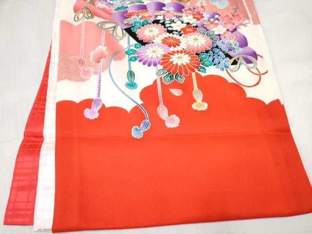 平和屋着物[]お宮参り　女の子　祝着　産着　初着　のしめ　檜扇花文　金彩　逸品　DABE7402ma