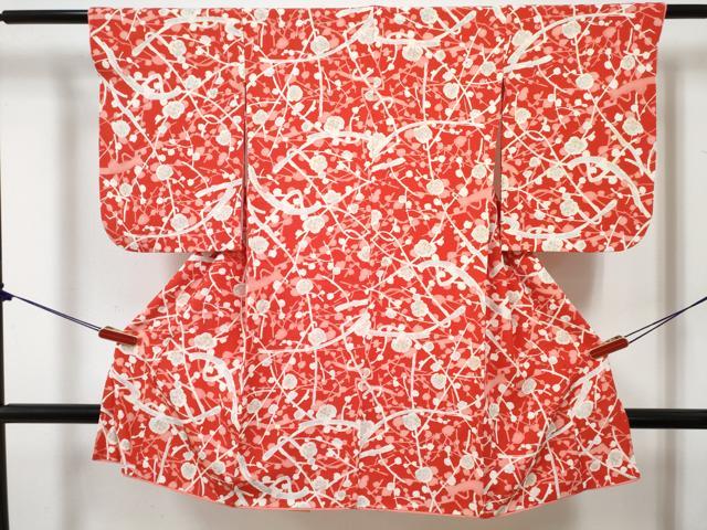 平和屋着物[]七五三　女の子　３歳　祝着　三つ身　枝梅文　逸品　DABE7434ma