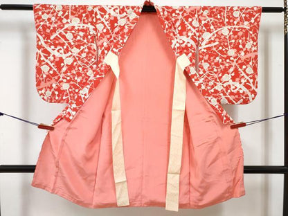 平和屋着物[]七五三　女の子　３歳　祝着　三つ身　枝梅文　逸品　DABE7434ma