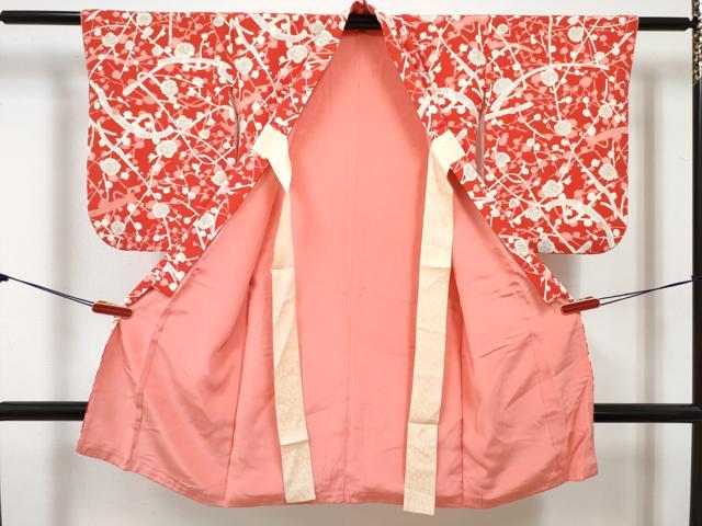 平和屋着物[]七五三　女の子　３歳　祝着　三つ身　枝梅文　逸品　DABE7434ma