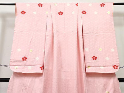 平和屋着物[]七五三　女の子　７歳　祝着　四つ身　絞り　舞花文　金彩　逸品　DABE7439ma