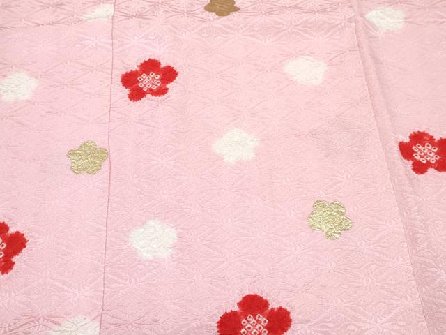 平和屋着物[]七五三　女の子　７歳　祝着　四つ身　絞り　舞花文　金彩　逸品　DABE7439ma