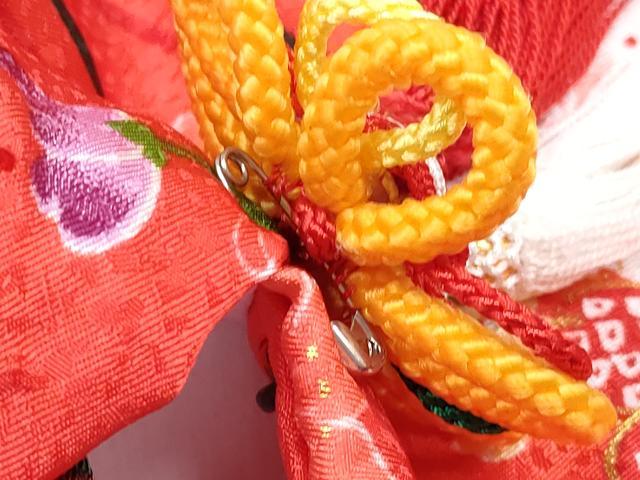 平和屋着物[]七五三　女の子　３歳　祝着　三つ身　被布セット　鞠花蝶文　金彩　洗える着物　DABE7451ma