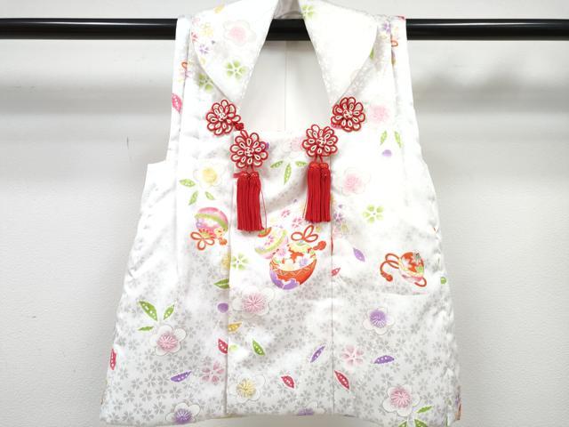 平和屋着物[]七五三　女の子　３歳　祝着　三つ身　被布セット　鈴花文　暈し染め　金彩　DABE7454ma