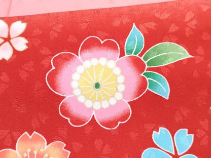 平和屋着物[]七五三　女の子　３歳　祝着　三つ身　被布セット　舞桜文　暈し染め　金彩　DABE7457ma