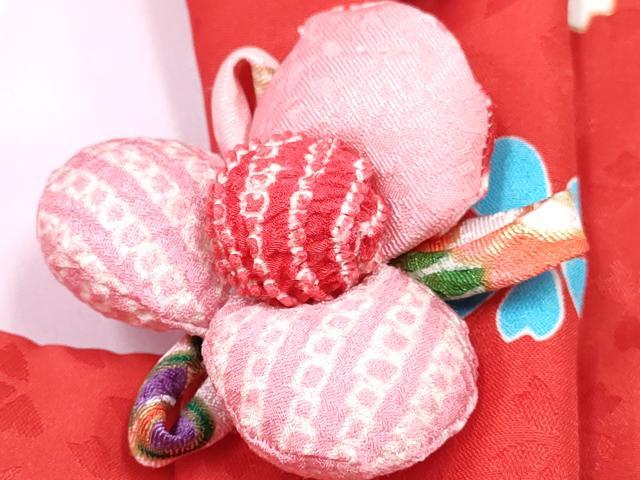 平和屋着物[]七五三　女の子　３歳　祝着　三つ身　被布セット　舞桜文　暈し染め　金彩　DABE7457ma