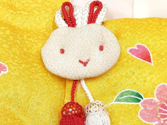 平和屋着物[]七五三　女の子　３歳　祝着　三つ身　被布セット　横笛鼓花文　暈し染め　金彩　DABE7460ma