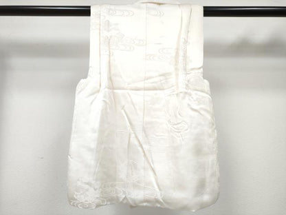 平和屋着物[]七五三　女の子　子供　被布　流水地紋　白色　逸品　DABE7461ma