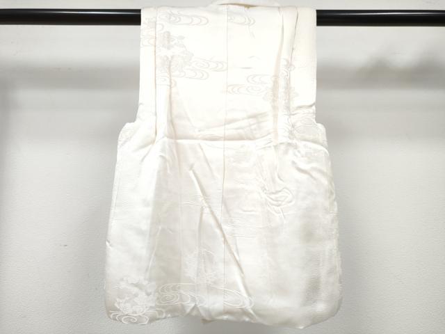 平和屋着物[]七五三　女の子　子供　被布　流水地紋　白色　逸品　DABE7461ma