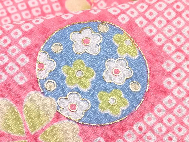 平和屋着物[]七五三　女の子　子供　被布　櫛　花丸文　金彩　DABE7464ma