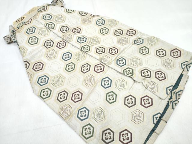 平和屋着物[]七五三　男の子　子供　行灯袴・帯・雪駄・小物セット　亀甲花文　金糸　DABE7500ma