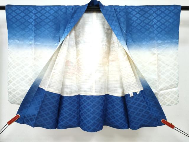 平和屋着物[]七五三　男の子　子供　羽織　亀甲飛鶴文　暈し染め　DABE7507ma