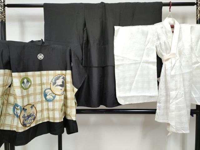 平和屋着物[]七五三　男の子　祝着・羽織・長襦袢(無双仕立て)セット　鷹　鷲　龍　兜　金彩　逸品　DABE7511ma