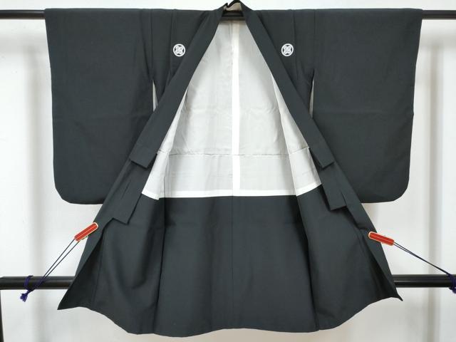 平和屋着物[]七五三　男の子　黒紋付・羽織・長襦袢(無双仕立て)セット　DABE7517ma