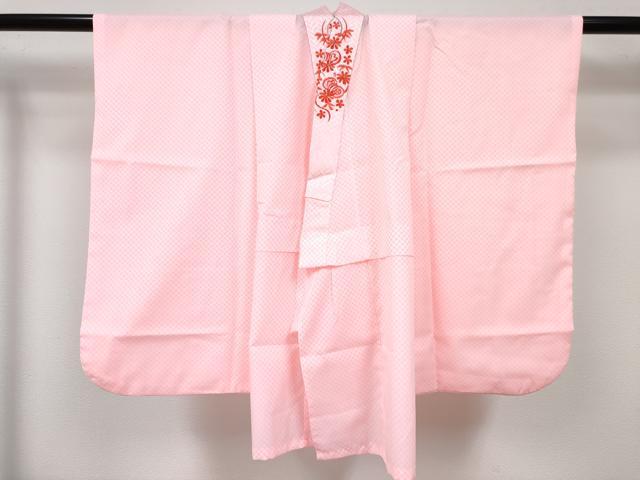 平和屋着物[]七五三　女の子　３歳　祝着　三つ身　長襦袢(無双仕立て・半衿刺繍)・被布セット　舞蝶文　金彩　逸品　DABE7519ma