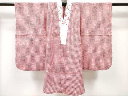 平和屋着物[]七五三　女の子　３歳　祝着　三つ身　長襦袢(単衣・半衿刺繍)・被布セット　鞠桜文　金彩　DABE7520ma