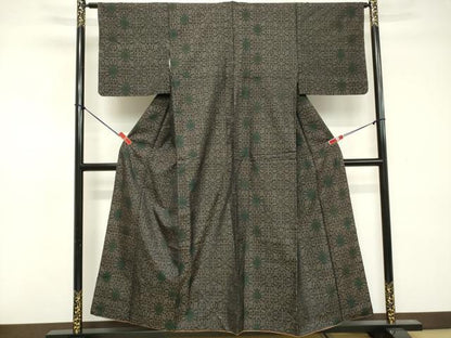 平和屋着物■本場大島紬　花菱文　正絹　逸品　DABE7545cd