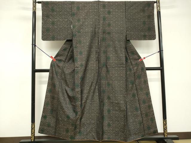 平和屋着物■本場大島紬　花菱文　正絹　逸品　DABE7545cd