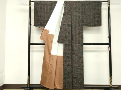 平和屋着物■本場大島紬　花菱文　正絹　逸品　DABE7545cd
