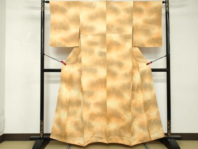 平和屋着物■上質な小紋　地紋起こし　舞花文　暈し染め　正絹　逸品　DABE7614cd