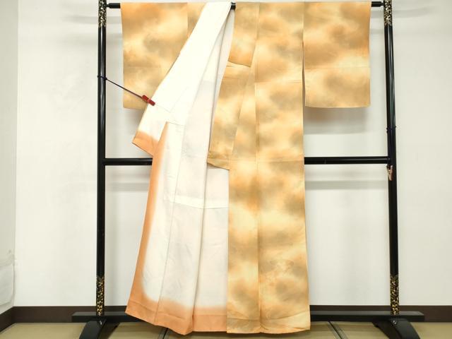 平和屋着物■上質な小紋　地紋起こし　舞花文　暈し染め　正絹　逸品　DABE7614cd