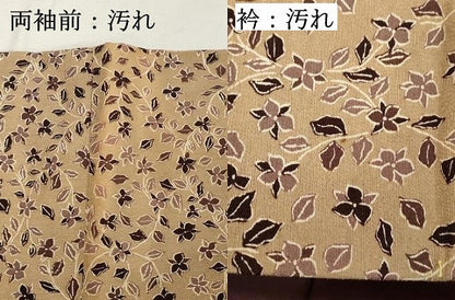 平和屋着物■上質な小紋　紬地　草花文　正絹　逸品　DABE7617cd