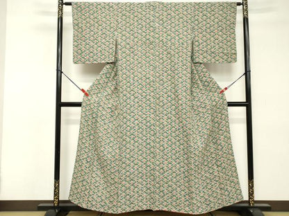 平和屋着物■上質な小紋　舞花文　正絹　逸品　DABE7619cd