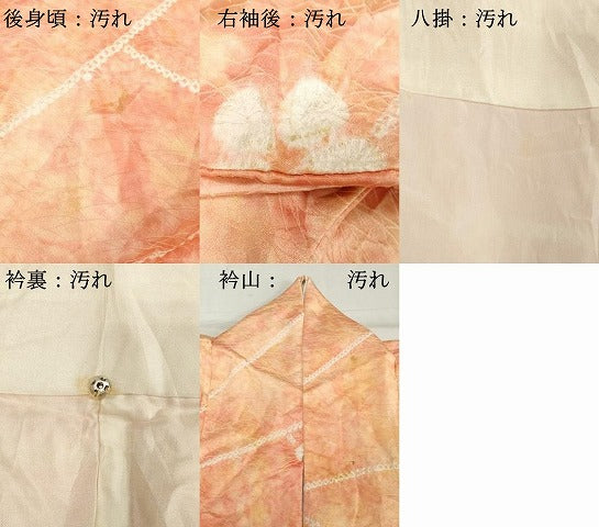 平和屋着物■上質な小紋　絞り　舞花文　暈し染め　正絹　逸品　DABE7620cd
