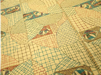平和屋着物■上質な小紋　幾何学文　正絹　逸品　DABE7635cd
