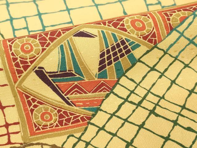 平和屋着物■上質な小紋　幾何学文　正絹　逸品　DABE7635cd