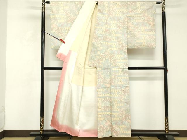 平和屋着物■本場大島紬 幾何学文 正絹 逸品 DABE7638cd