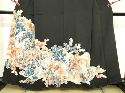 平和屋着物■豪華黒留袖　飛鶴文　正絹　逸品　未使用　DABE7647cd