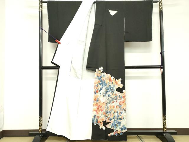 平和屋着物■豪華黒留袖　飛鶴文　正絹　逸品　未使用　DABE7647cd
