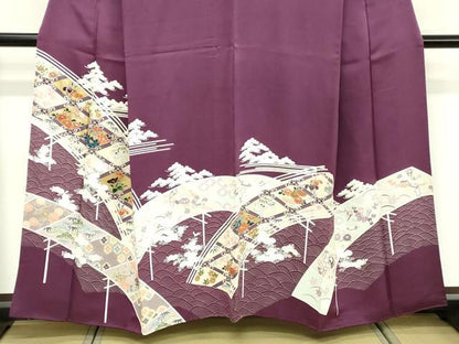 平和屋着物■豪華色留袖　吉祥花文　金彩　正絹　逸品　DABE7651cd