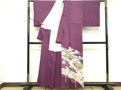 平和屋着物■豪華色留袖　吉祥花文　金彩　正絹　逸品　DABE7651cd