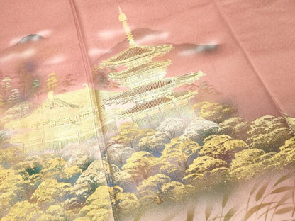 平和屋着物■豪華色留袖　風景文　暈し染め　金彩　正絹　逸品　DABE7652cd