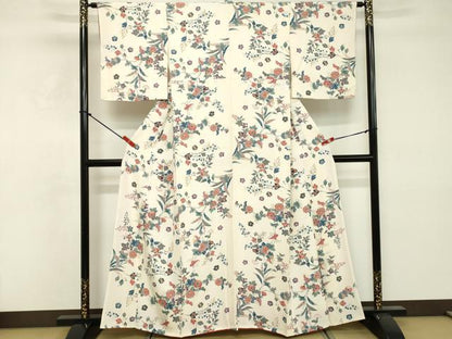 平和屋着物■上質な小紋　草花文　正絹　逸品　DABE7655cd