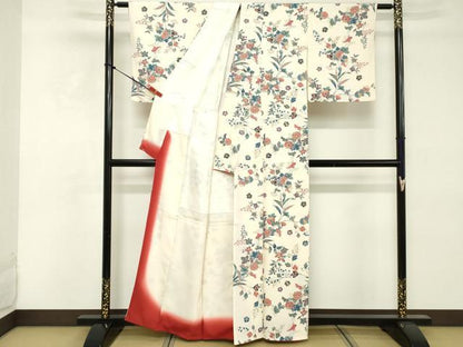 平和屋着物■上質な小紋　草花文　正絹　逸品　DABE7655cd