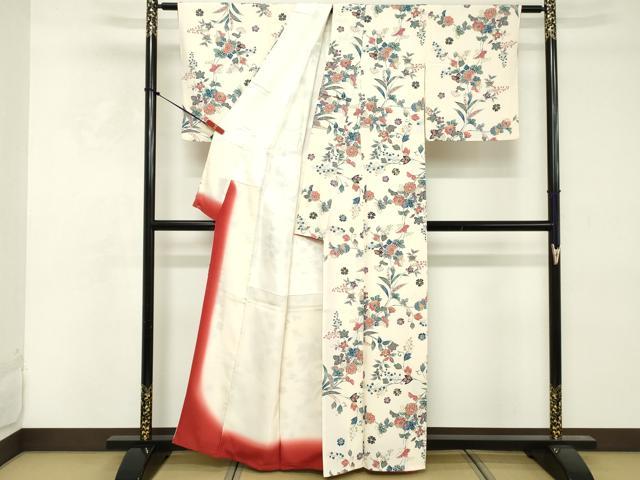 平和屋着物■上質な小紋　草花文　正絹　逸品　DABE7655cd