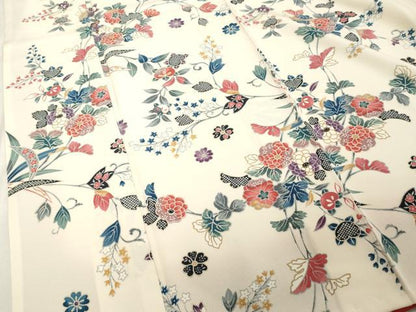 平和屋着物■上質な小紋　草花文　正絹　逸品　DABE7655cd
