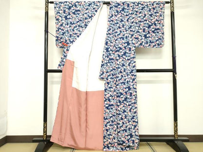 平和屋着物■上質な小紋　舞花文　正絹　逸品　DABE7656cd