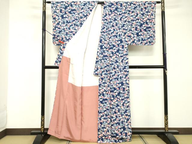 平和屋着物■上質な小紋　舞花文　正絹　逸品　DABE7656cd