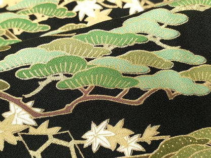 平和屋着物■豪華黒留袖　草花文　金彩　正絹　逸品　DABE7658cd