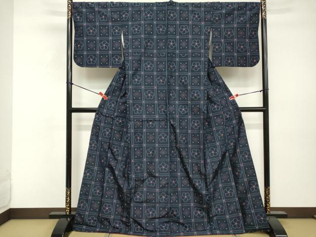 平和屋着物■上質な紬 舞花文 正絹 逸品 DABE7669cd