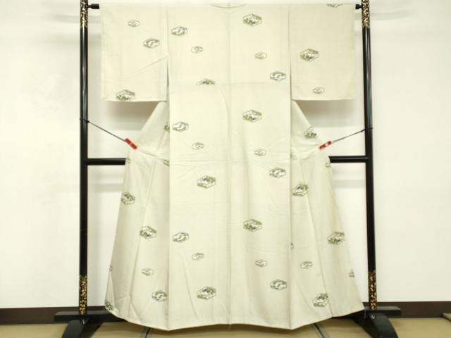 平和屋着物■上質な小紋 亀甲花文 正絹 逸品 DABE7671cd