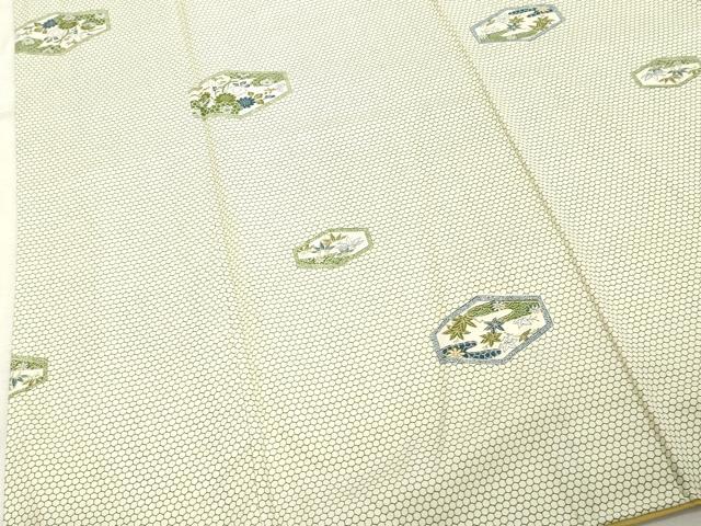 平和屋着物■上質な小紋 亀甲花文 正絹 逸品 DABE7671cd
