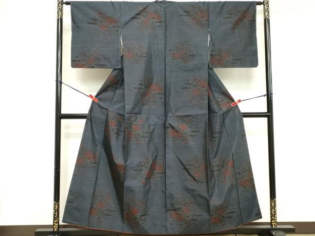 平和屋着物■本場大島紬 エ霞花文 大山謹製 証紙付き 正絹 逸品 DABE7689cd