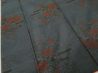 平和屋着物■本場大島紬 エ霞花文 大山謹製 証紙付き 正絹 逸品 DABE7689cd