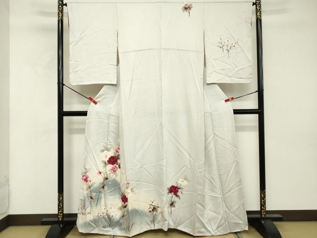 平和屋着物■訪問着 手描き 枝花文 暈し染め 正絹 逸品 DABE7699cd
